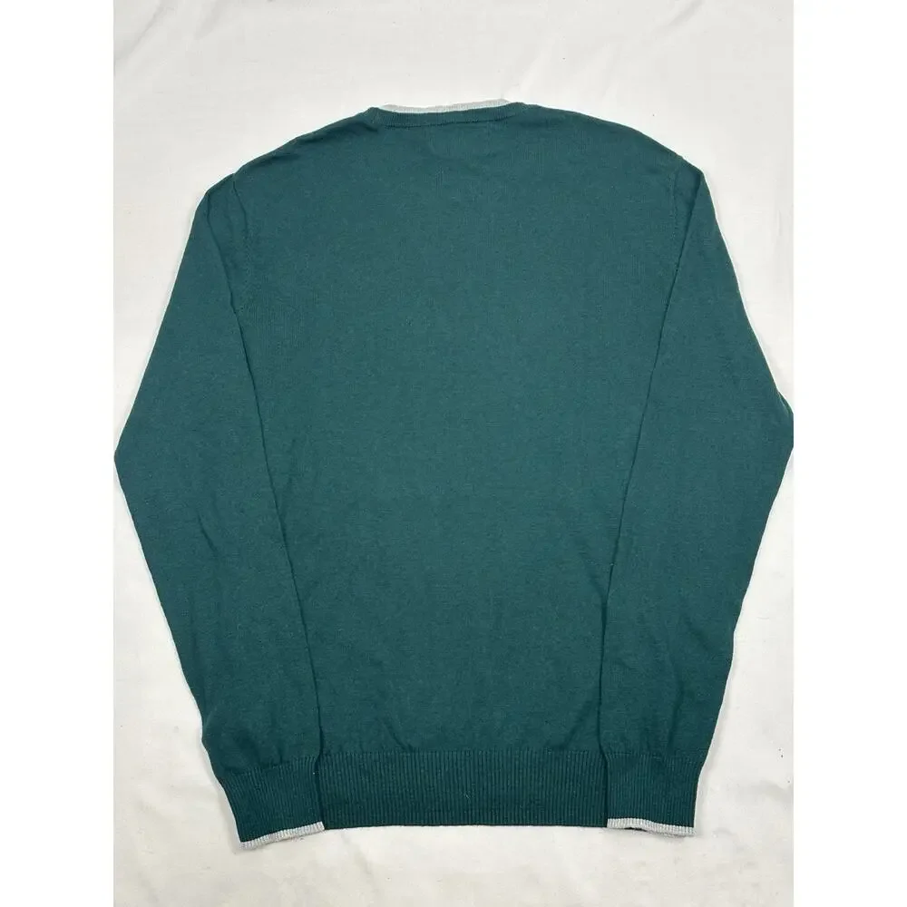 NWT Hawker Rye Men’s L Cotton Cashmere Blend Forest Green Crew Neck Sweater